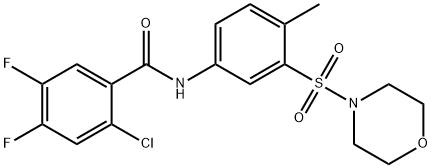 2-chloro-4,5-difluoro-N-[4-methyl-3-(4-morpholinylsulfonyl)phenyl]benzamide Struktur