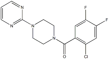 2-[4-(2-chloro-4,5-difluorobenzoyl)-1-piperazinyl]pyrimidine Struktur