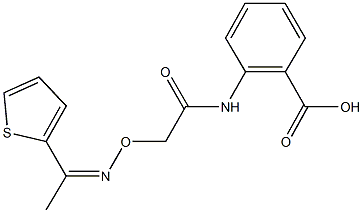 2-{[({[1-(2-thienyl)ethylidene]amino}oxy)acetyl]amino}benzoic acid Struktur