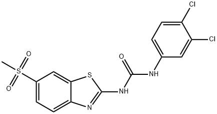 N-(3,4-dichlorophenyl)-N'-[6-(methylsulfonyl)-1,3-benzothiazol-2-yl]urea Struktur