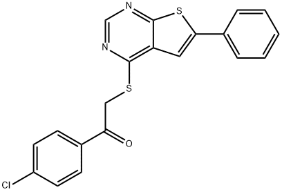 1-(4-chlorophenyl)-2-[(6-phenylthieno[2,3-d]pyrimidin-4-yl)sulfanyl]ethanone Struktur