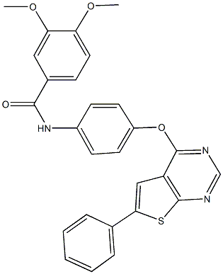 3,4-dimethoxy-N-{4-[(6-phenylthieno[2,3-d]pyrimidin-4-yl)oxy]phenyl}benzamide Struktur