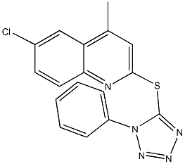 6-chloro-4-methyl-2-quinolinyl 1-phenyl-1H-tetraazol-5-yl sulfide Struktur