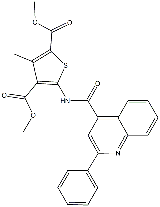 dimethyl 3-methyl-5-{[(2-phenylquinolin-4-yl)carbonyl]amino}thiophene-2,4-dicarboxylate Struktur