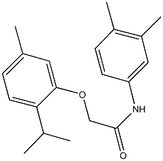 N-(3,4-dimethylphenyl)-2-(2-isopropyl-5-methylphenoxy)acetamide Struktur