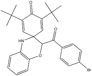 (4-bromophenyl)(2',6'-ditert-butyl-3,4-dihydro-1'-oxo-spiro(2H-[1,4]benzoxazine-3,4-[2,5]cyclohexadiene)-2-yl)methanone Struktur