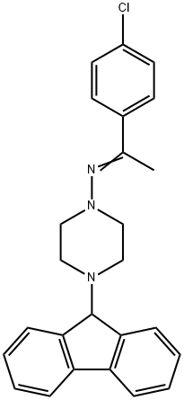 N-[1-(4-chlorophenyl)ethylidene]-N-[4-(9H-fluoren-9-yl)-1-piperazinyl]amine Struktur