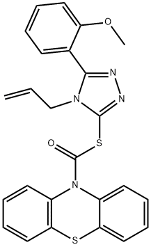 S-[4-allyl-5-(2-methoxyphenyl)-4H-1,2,4-triazol-3-yl] 10H-phenothiazine-10-carbothioate Struktur