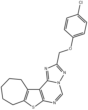 4-chlorophenyl 9,10,11,12-tetrahydro-8H-cyclohepta[4,5]thieno[3,2-e][1,2,4]triazolo[1,5-c]pyrimidin-2-ylmethyl ether Struktur