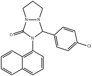 3-(4-chlorophenyl)-2-(1-naphthyl)tetrahydro-1H,5H-pyrazolo[1,2-a][1,2,4]triazol-1-one Struktur