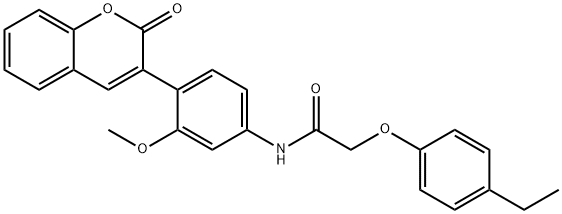 2-(4-ethylphenoxy)-N-[3-methoxy-4-(2-oxo-2H-chromen-3-yl)phenyl]acetamide Struktur