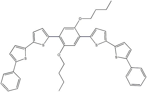 5-[2,5-dibutoxy-4-(5'-phenyl-5,2'-bithien-2-yl)phenyl]-5'-phenyl-2,2'-bithiophene Struktur