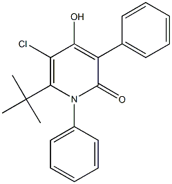 6-tert-butyl-5-chloro-4-hydroxy-1,3-diphenyl-2(1H)-pyridinone Struktur