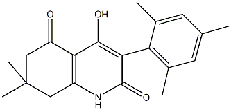 4-hydroxy-3-mesityl-7,7-dimethyl-7,8-dihydro-2,5(1H,6H)-quinolinedione Struktur