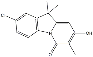 2-chloro-8-hydroxy-7,10,10-trimethylpyrido[1,2-a]indol-6(10H)-one Struktur