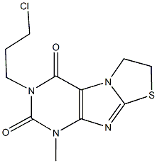 3-(3-chloropropyl)-1-methyl-6,7-dihydro[1,3]thiazolo[2,3-f]purine-2,4(1H,3H)-dione Struktur