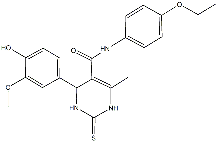 N-(4-ethoxyphenyl)-4-(4-hydroxy-3-methoxyphenyl)-6-methyl-2-thioxo-1,2,3,4-tetrahydro-5-pyrimidinecarboxamide Struktur