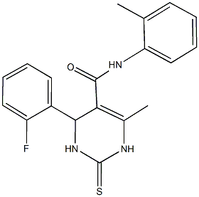 4-(2-fluorophenyl)-6-methyl-N-(2-methylphenyl)-2-thioxo-1,2,3,4-tetrahydropyrimidine-5-carboxamide Struktur