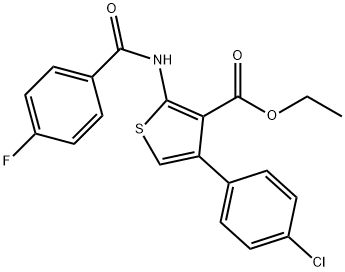 ethyl 4-(4-chlorophenyl)-2-[(4-fluorobenzoyl)amino]-3-thiophenecarboxylate Struktur