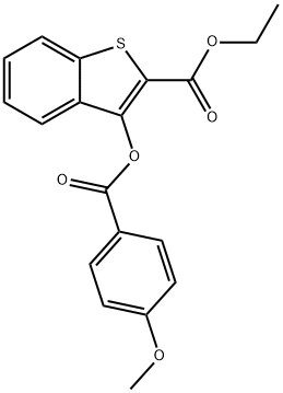 ethyl 3-[(4-methoxybenzoyl)oxy]-1-benzothiophene-2-carboxylate Struktur