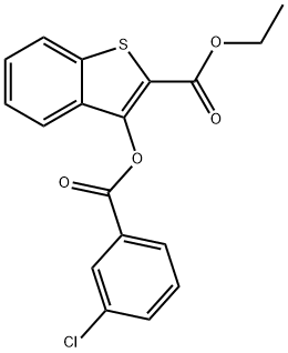 ethyl 3-[(3-chlorobenzoyl)oxy]-1-benzothiophene-2-carboxylate Struktur