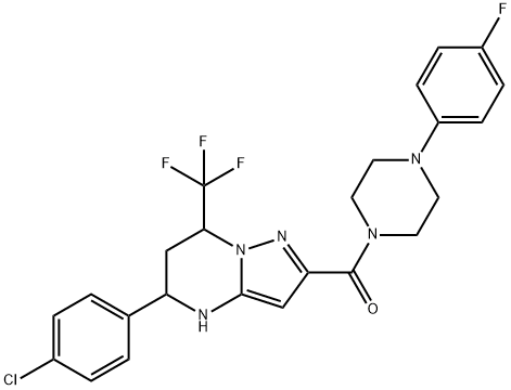 5-(4-chlorophenyl)-2-{[4-(4-fluorophenyl)piperazin-1-yl]carbonyl}-7-(trifluoromethyl)-4,5,6,7-tetrahydropyrazolo[1,5-a]pyrimidine Struktur