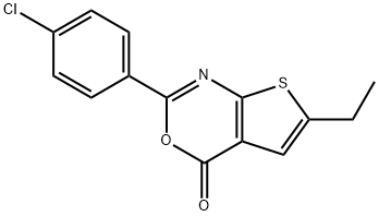 2-(4-chlorophenyl)-6-ethyl-4H-thieno[2,3-d][1,3]oxazin-4-one Struktur