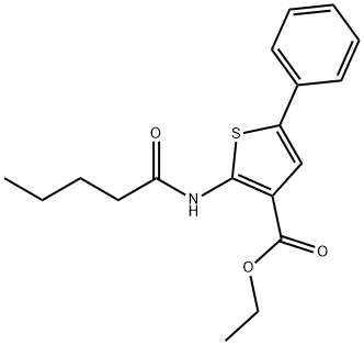 ethyl 2-(pentanoylamino)-5-phenylthiophene-3-carboxylate Struktur