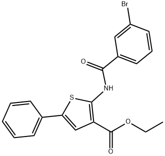 ethyl 2-[(3-bromobenzoyl)amino]-5-phenylthiophene-3-carboxylate Struktur