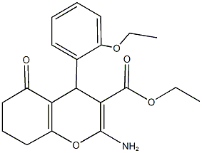 ethyl 2-amino-4-(2-ethoxyphenyl)-5-oxo-5,6,7,8-tetrahydro-4H-chromene-3-carboxylate Struktur