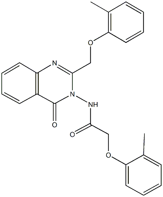 2-(2-methylphenoxy)-N-(2-[(2-methylphenoxy)methyl]-4-oxo-3(4H)-quinazolinyl)acetamide Struktur