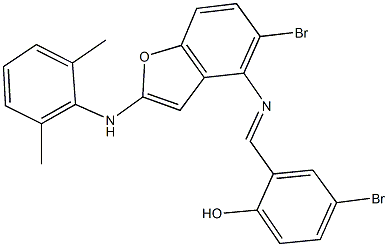 4-bromo-2-({[5-bromo-2-(2,6-dimethylanilino)-1-benzofuran-4-yl]imino}methyl)phenol Struktur