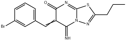 6-(3-bromobenzylidene)-5-imino-2-propyl-5,6-dihydro-7H-[1,3,4]thiadiazolo[3,2-a]pyrimidin-7-one Struktur