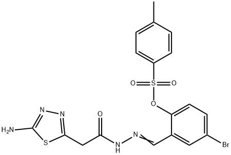 2-{2-[(5-amino-1,3,4-thiadiazol-2-yl)acetyl]carbohydrazonoyl}-4-bromophenyl 4-methylbenzenesulfonate Struktur