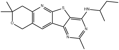 N-(sec-butyl)-N-(2,8,8-trimethyl-7,10-dihydro-8H-pyrano[3'',4'':5',6']pyrido[3',2':4,5]thieno[3,2-d]pyrimidin-4-yl)amine Struktur