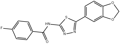 N-[5-(1,3-benzodioxol-5-yl)-1,3,4-thiadiazol-2-yl]-4-fluorobenzamide Struktur