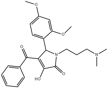 4-benzoyl-5-(2,4-dimethoxyphenyl)-1-[3-(dimethylamino)propyl]-3-hydroxy-1,5-dihydro-2H-pyrrol-2-one Struktur