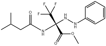 methyl 3,3,3-trifluoro-2-[(3-methylbutanoyl)amino]-2-(2-phenylhydrazino)propanoate Struktur