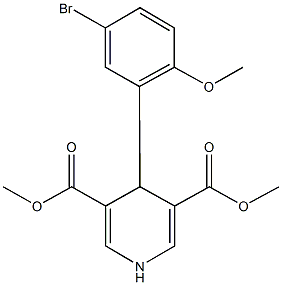 dimethyl 4-(5-bromo-2-methoxyphenyl)-1,4-dihydropyridine-3,5-dicarboxylate Struktur