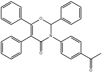 3-(4-acetylphenyl)-2,5,6-triphenyl-2,3-dihydro-4H-1,3-oxazin-4-one Struktur