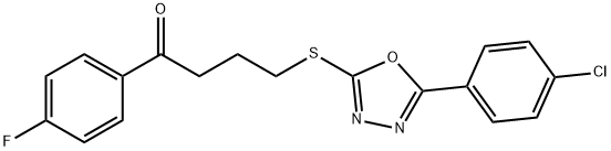 4-{[5-(4-chlorophenyl)-1,3,4-oxadiazol-2-yl]sulfanyl}-1-(4-fluorophenyl)-1-butanone Struktur