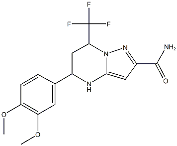 5-(3,4-dimethoxyphenyl)-7-(trifluoromethyl)-4,5,6,7-tetrahydropyrazolo[1,5-a]pyrimidine-2-carboxamide Struktur