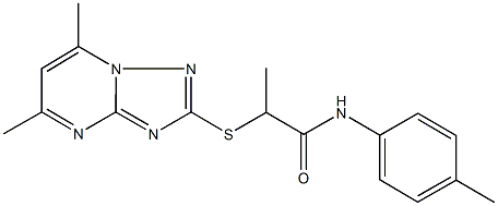 2-[(5,7-dimethyl[1,2,4]triazolo[1,5-a]pyrimidin-2-yl)sulfanyl]-N-(4-methylphenyl)propanamide Struktur