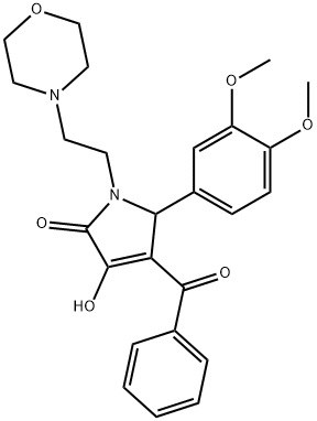 4-benzoyl-5-(3,4-dimethoxyphenyl)-3-hydroxy-1-(2-morpholin-4-ylethyl)-1,5-dihydro-2H-pyrrol-2-one Struktur