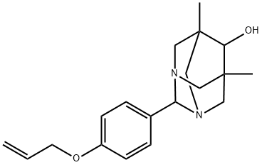 2-[4-(allyloxy)phenyl]-5,7-dimethyl-1,3-diazatricyclo[3.3.1.1~3,7~]decan-6-ol Struktur