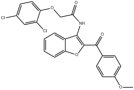 2-(2,4-dichlorophenoxy)-N-[2-(4-methoxybenzoyl)-1-benzofuran-3-yl]acetamide Struktur