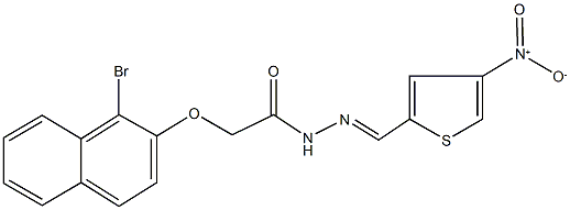 2-[(1-bromo-2-naphthyl)oxy]-N'-({4-nitro-2-thienyl}methylene)acetohydrazide Struktur