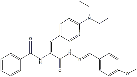 N-(2-[4-(diethylamino)phenyl]-1-{[2-(4-methoxybenzylidene)hydrazino]carbonyl}vinyl)benzamide Struktur