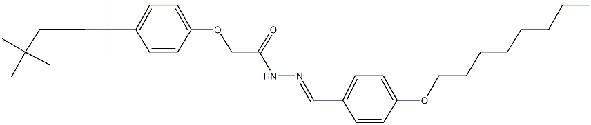 N'-[4-(octyloxy)benzylidene]-2-[4-(1,1,3,3-tetramethylbutyl)phenoxy]acetohydrazide Struktur