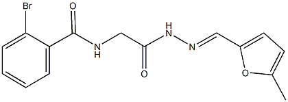 2-bromo-N-(2-{2-[(5-methyl-2-furyl)methylene]hydrazino}-2-oxoethyl)benzamide Struktur